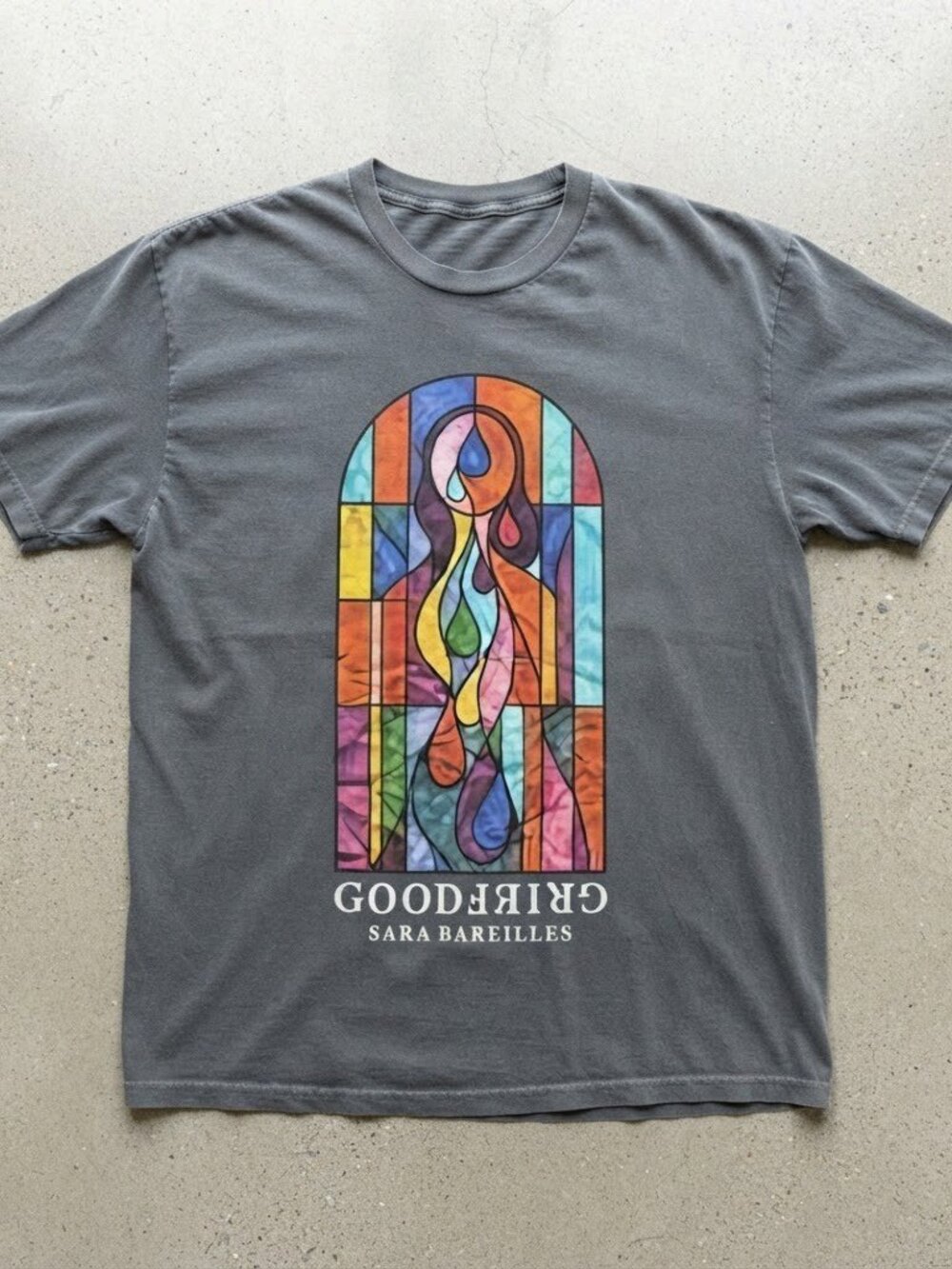 Sara Bareilles Good Grief Tour 2026 Stained Glass Graphic Charcoal T-Shirt S-4XL